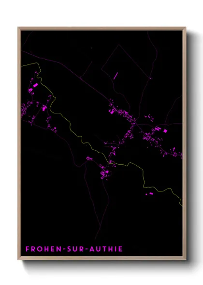 Une affiche de carte sur Frohen-sur-Authie