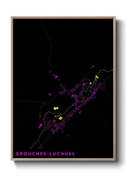 Une affiche de carte sur Grouches-Luchuel