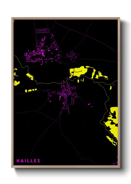 Une affiche de carte sur Hailles