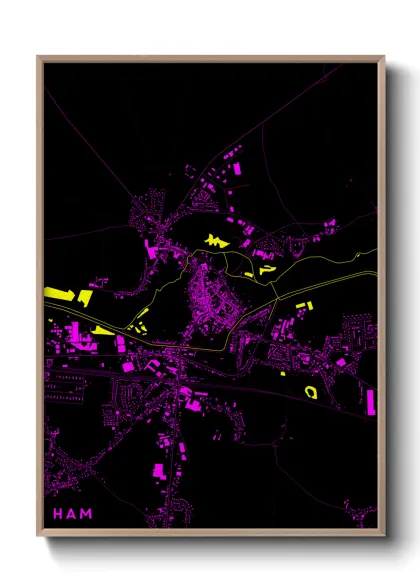 Une affiche de carte sur Ham