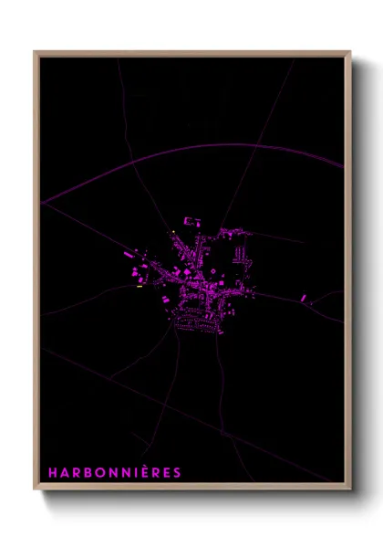 Une affiche de carte sur Harbonnières