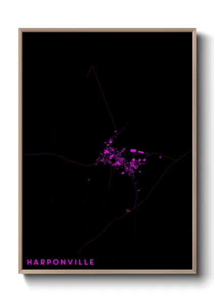 Une affiche de carte sur Harponville