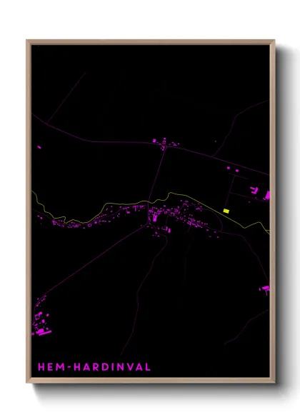 Une affiche de carte sur Hem-Hardinval