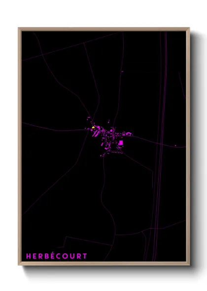 Une affiche de carte sur Herbécourt