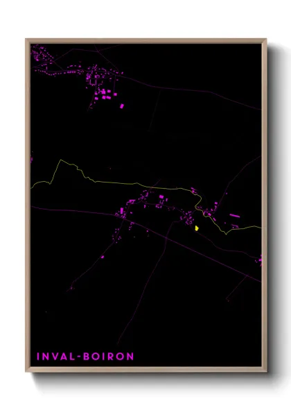 Une affiche de carte sur Inval-Boiron