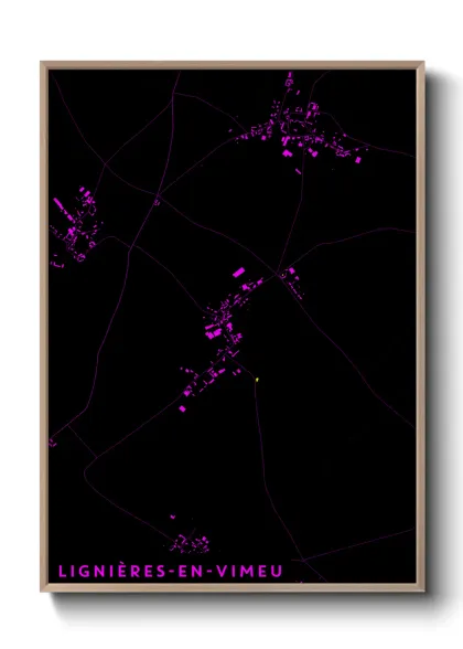 Une affiche de carte sur Lignières-en-Vimeu