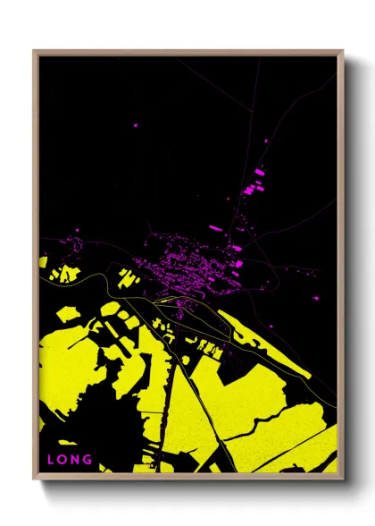 Une affiche de carte sur Long