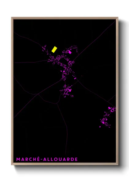 Une affiche de carte sur Marché-Allouarde