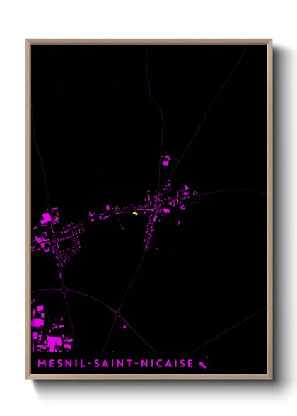 Une affiche de carte sur Mesnil-Saint-Nicaise