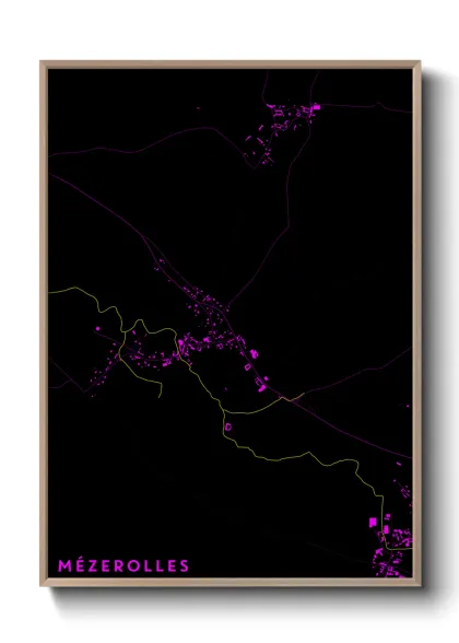 Une affiche de carte sur Mézerolles