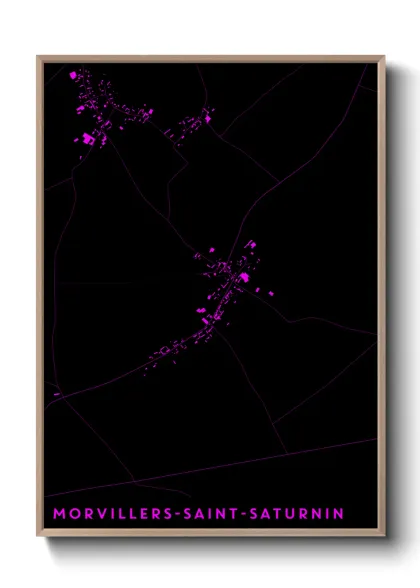 Une affiche de carte sur Morvillers-Saint-Saturnin