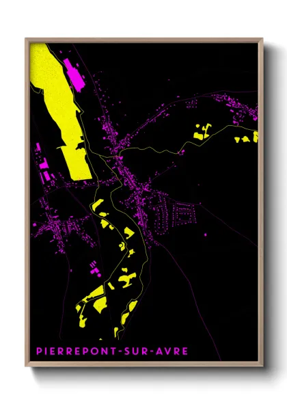 Une affiche de carte sur Pierrepont-sur-Avre