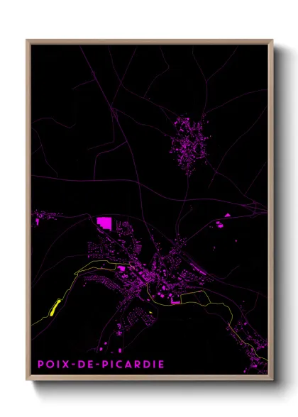 Une affiche de carte sur Poix-de-Picardie