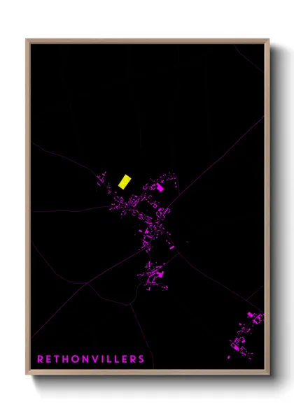 Une affiche de carte sur Rethonvillers