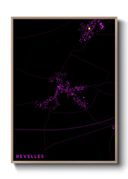 Une affiche de carte sur Revelles