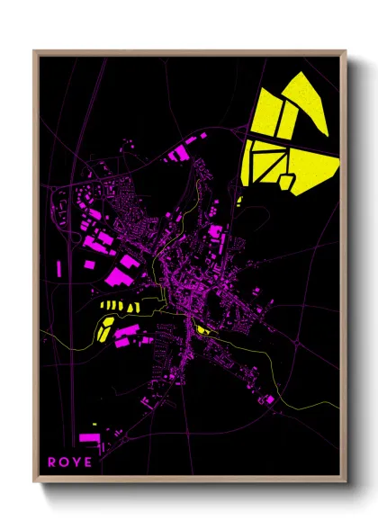 Une affiche de carte sur Roye