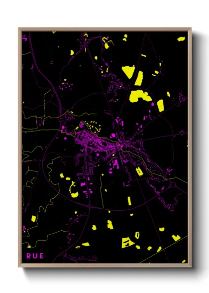 Une affiche de carte sur Rue