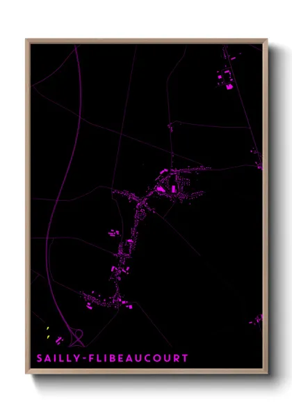 Une affiche de carte sur Sailly-Flibeaucourt