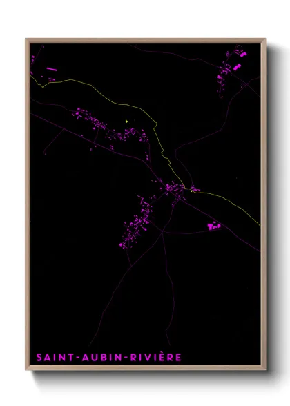 Une affiche de carte sur Saint-Aubin-Rivière