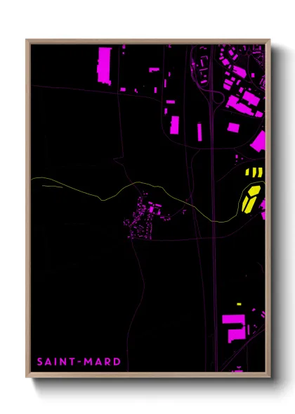 Une affiche de carte sur Saint-Mard