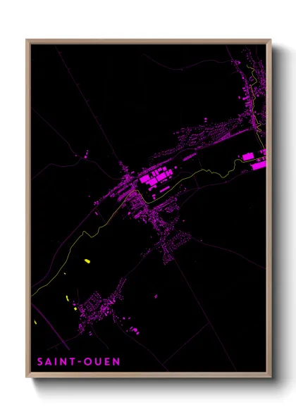 Une affiche de carte sur Saint-Ouen
