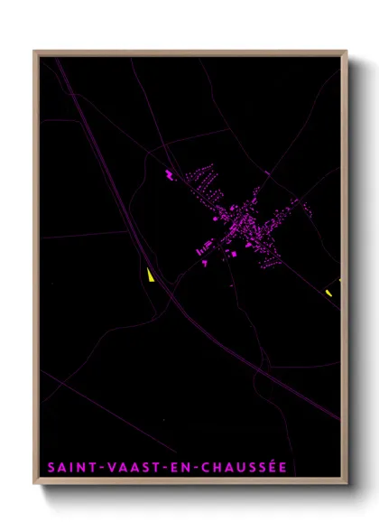 Une affiche de carte sur Saint-Vaast-en-Chaussée