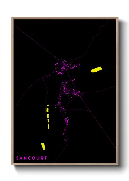 Une affiche de carte sur Sancourt