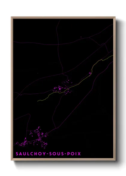 Une affiche de carte sur Saulchoy-sous-Poix