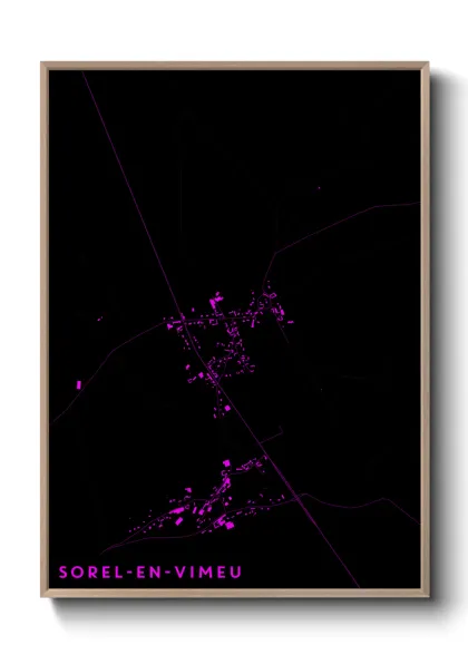 Une affiche de carte sur Sorel-en-Vimeu