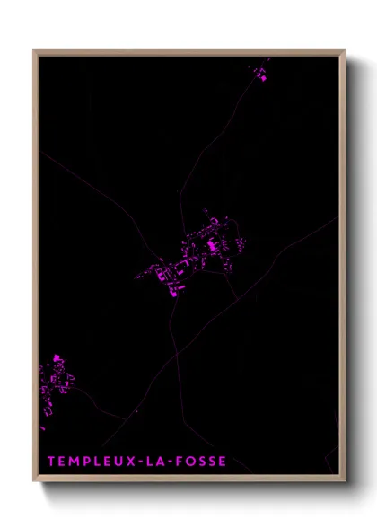 Une affiche de carte sur Templeux-la-Fosse