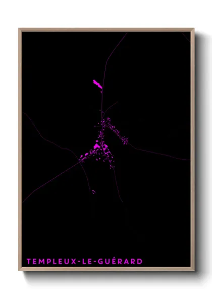 Une affiche de carte sur Templeux-le-Guérard