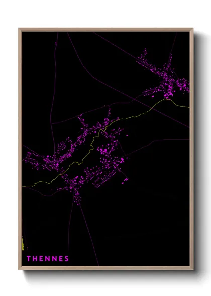 Une affiche de carte sur Thennes