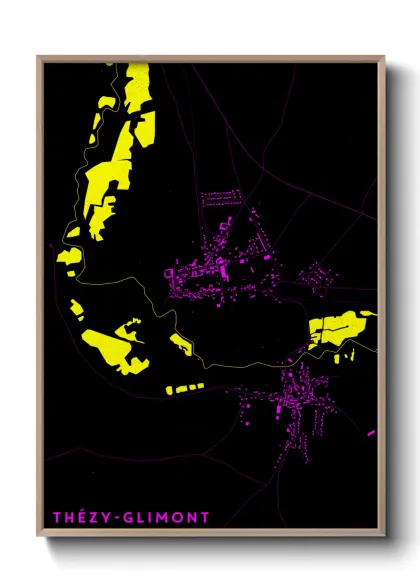 Une affiche de carte sur Thézy-Glimont