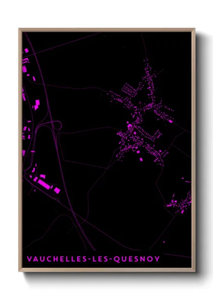 Une affiche de carte sur Vauchelles-les-Quesnoy
