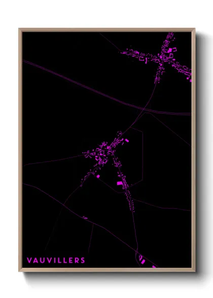 Une affiche de carte sur Vauvillers