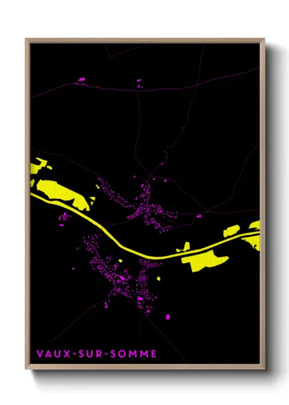 Une affiche de carte sur Vaux-sur-Somme