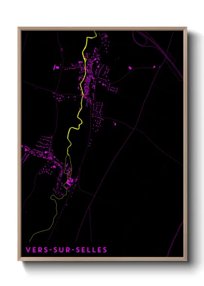 Une affiche de carte sur Vers-sur-Selles