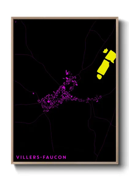 Une affiche de carte sur Villers-Faucon