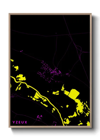 Une affiche de carte sur Yzeux