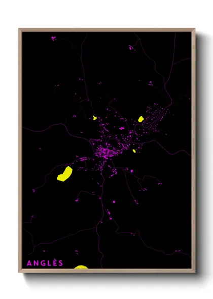 Une affiche de carte sur Anglès