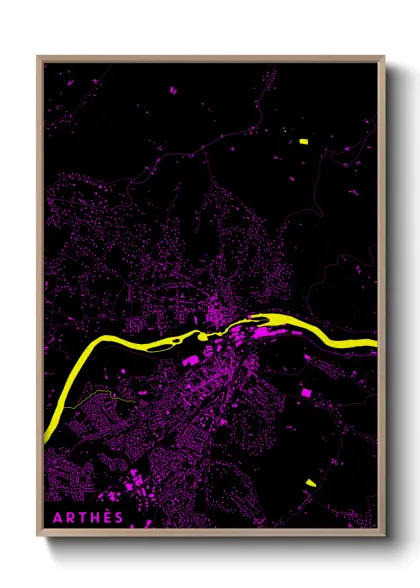 Une affiche de carte sur Arthès