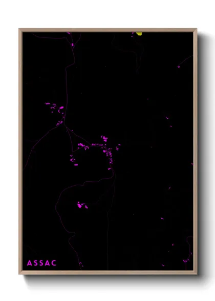 Une affiche de carte sur Assac