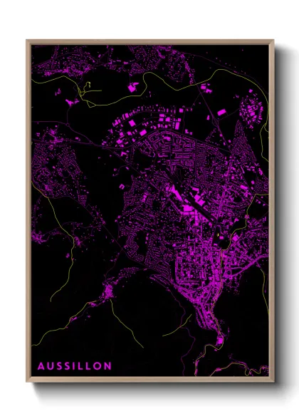 Une affiche de carte sur Aussillon