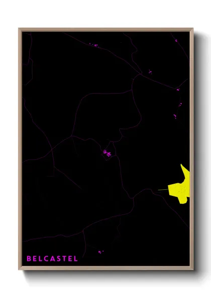 Une affiche de carte sur Belcastel