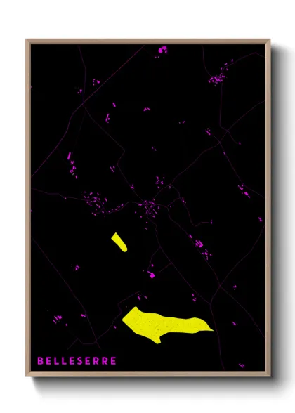 Une affiche de carte sur Belleserre