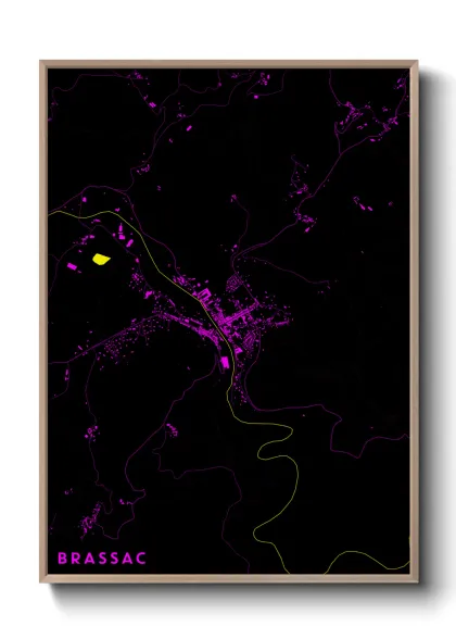 Une affiche de carte sur Brassac