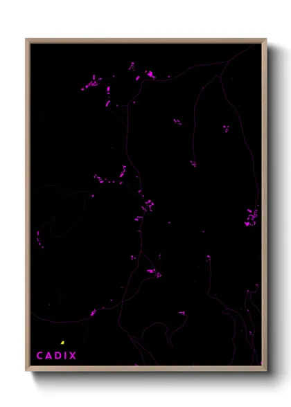 Une affiche de carte sur Cadix