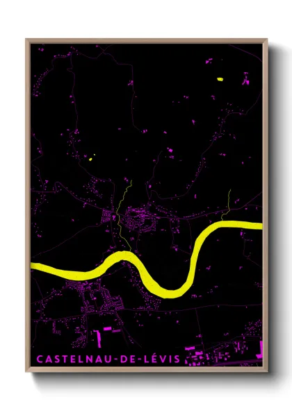 Une affiche de carte sur Castelnau-de-Lévis