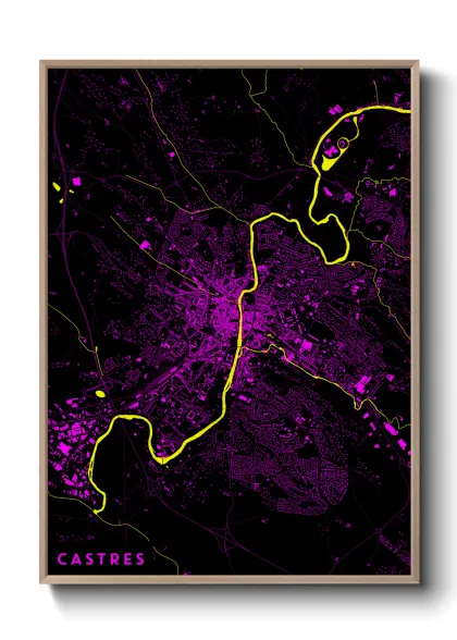 Une affiche de carte sur Castres