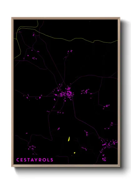 Une affiche de carte sur Cestayrols